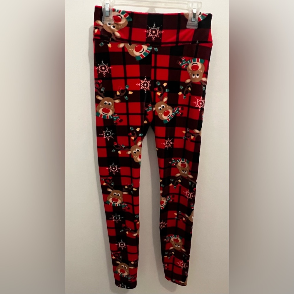 Girls Super Soft Christmas Reindeer Leggings